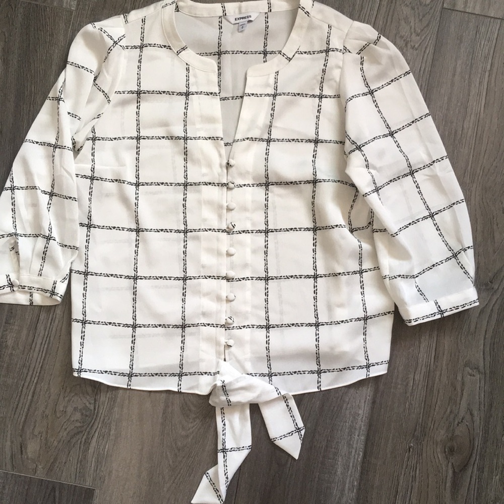 Button up with tie on front